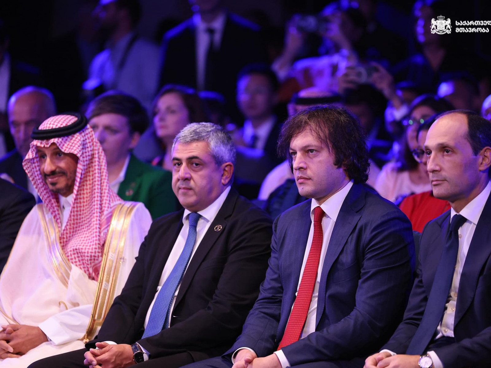 Зураб Пололикашвили, Ираклий Кобахидзе и Леван Давиташвили во Всемирный день туризма в Тбилиси, 29 сентября, 2024 года, © Мариам Квривишвили